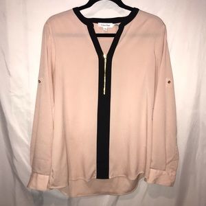 Zipper Pink Blouse